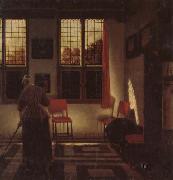 Pieter Janssens Elinga A Dutch Interior oil painting on canvas